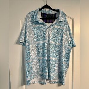 William Murray Golf Teal and White Polo Shirt - XXL